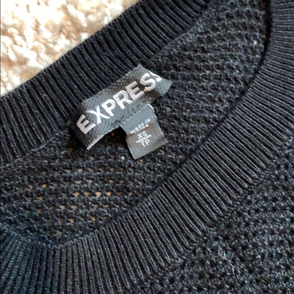 Express Light Sweater With Sequined Shoulders Xs - image 2